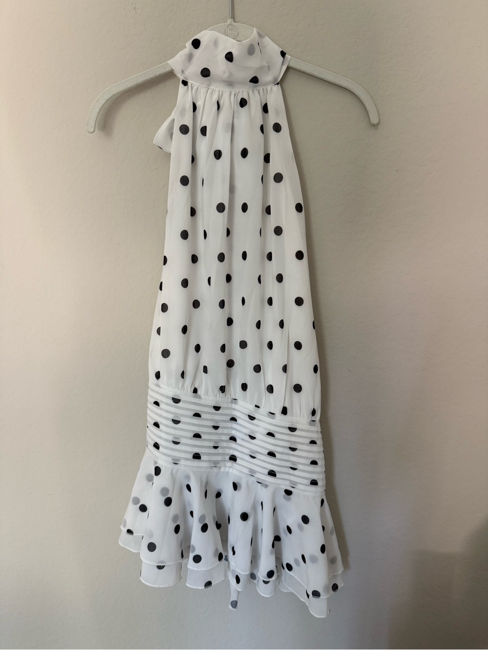 Peppermayo White Polka Dot Halter Mini Dress - Picture 7 of 12